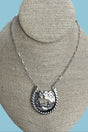 TIPI Cowboy Canyon Silvertone Horseshoe Necklace - Wholesale Accessory Market