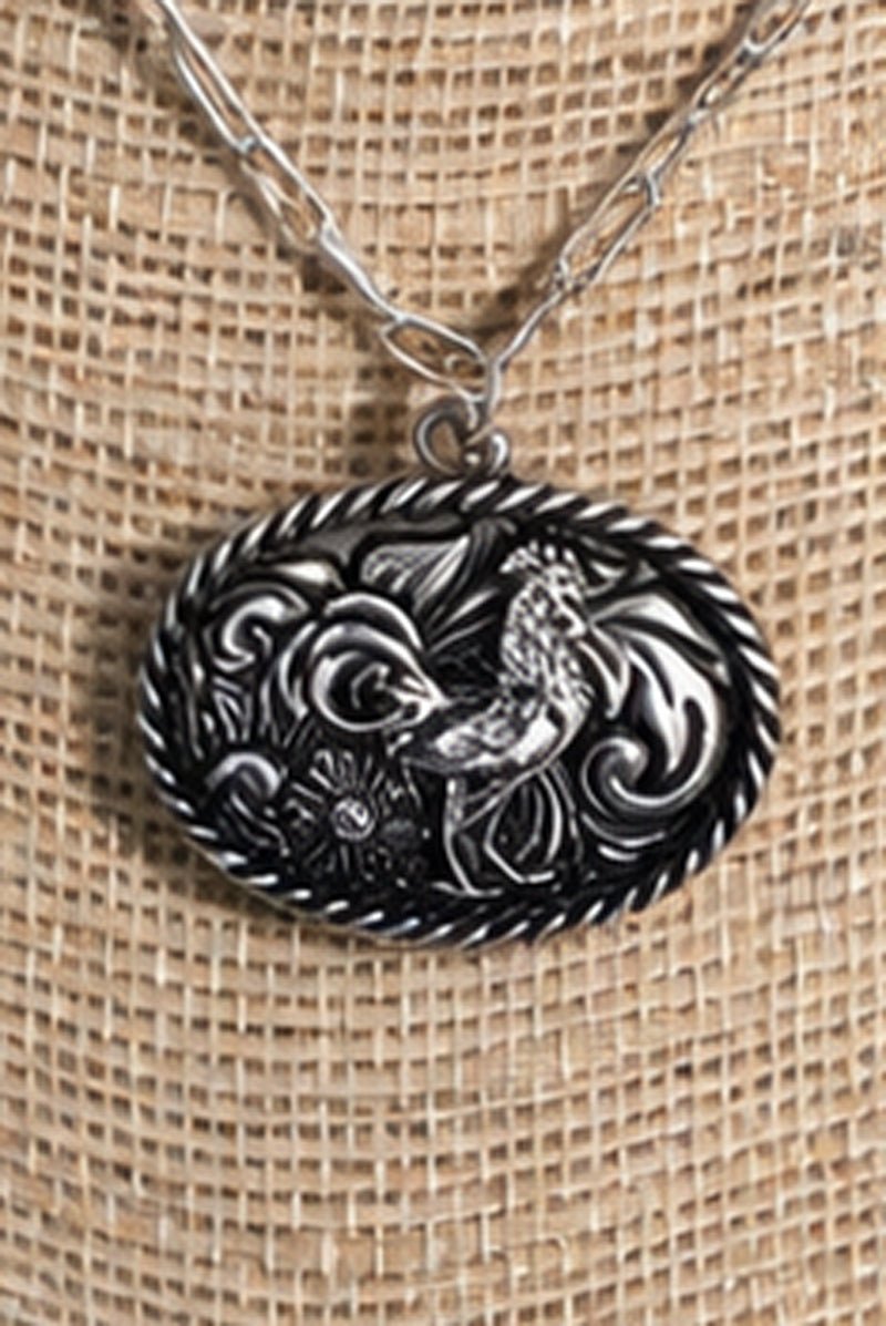 TIPI Rustic Roamer Rooster Silvertone Necklace - Wholesale Accessory Market