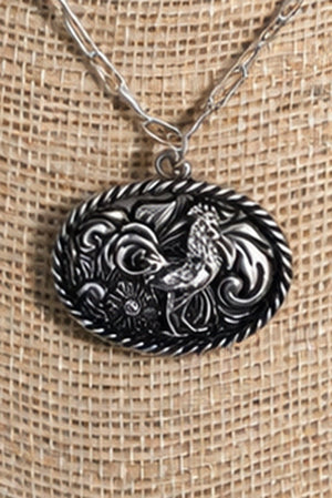 TIPI Rustic Roamer Rooster Silvertone Necklace - Wholesale Accessory Market