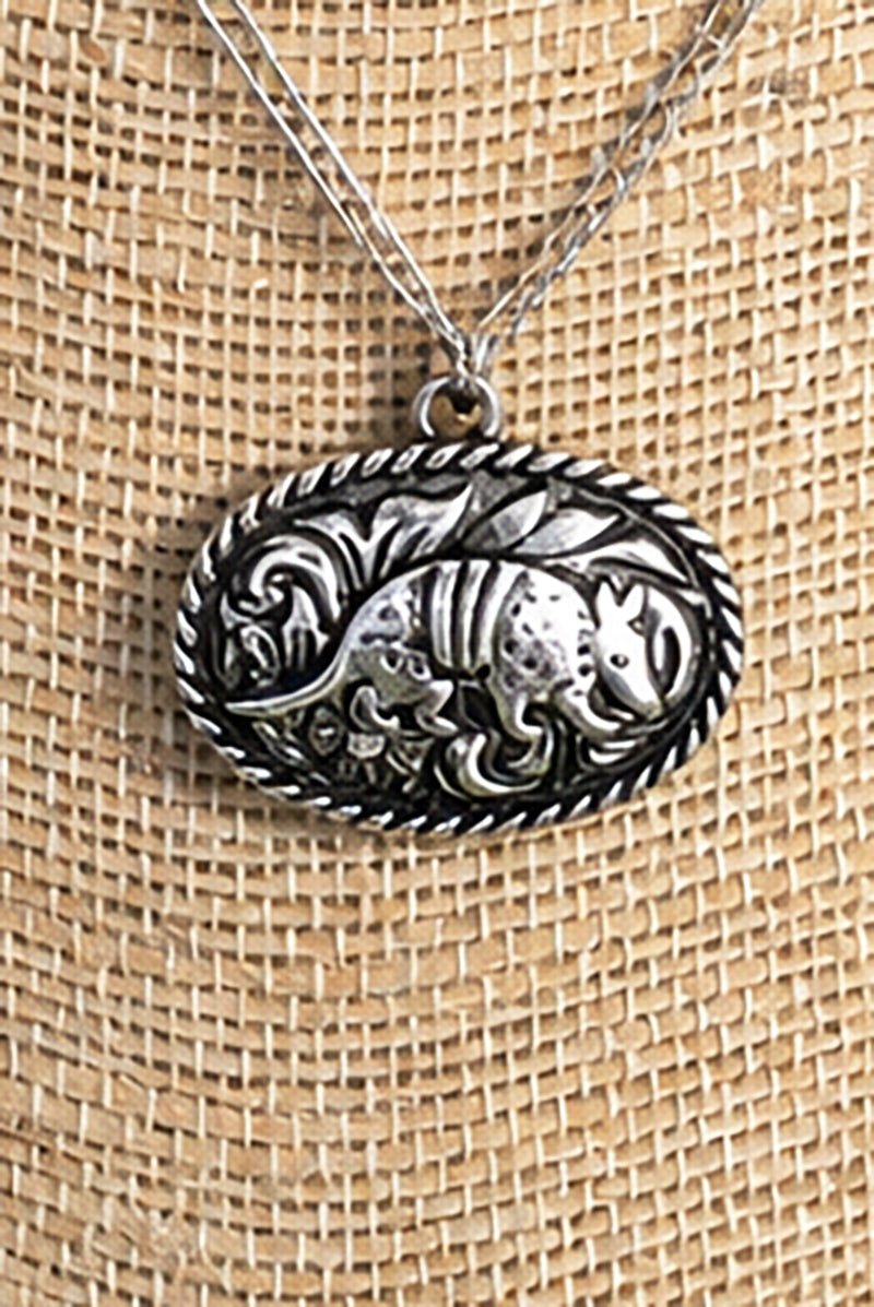 TIPI Rustic Roamer Armadillo Silvertone Necklace - Wholesale Accessory Market