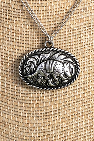 TIPI Rustic Roamer Armadillo Silvertone Necklace - Wholesale Accessory Market