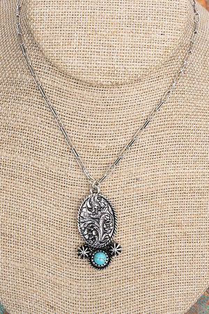 TIPI Laredo Lily Turquoise & Silvertone Necklace - Wholesale Accessory Market