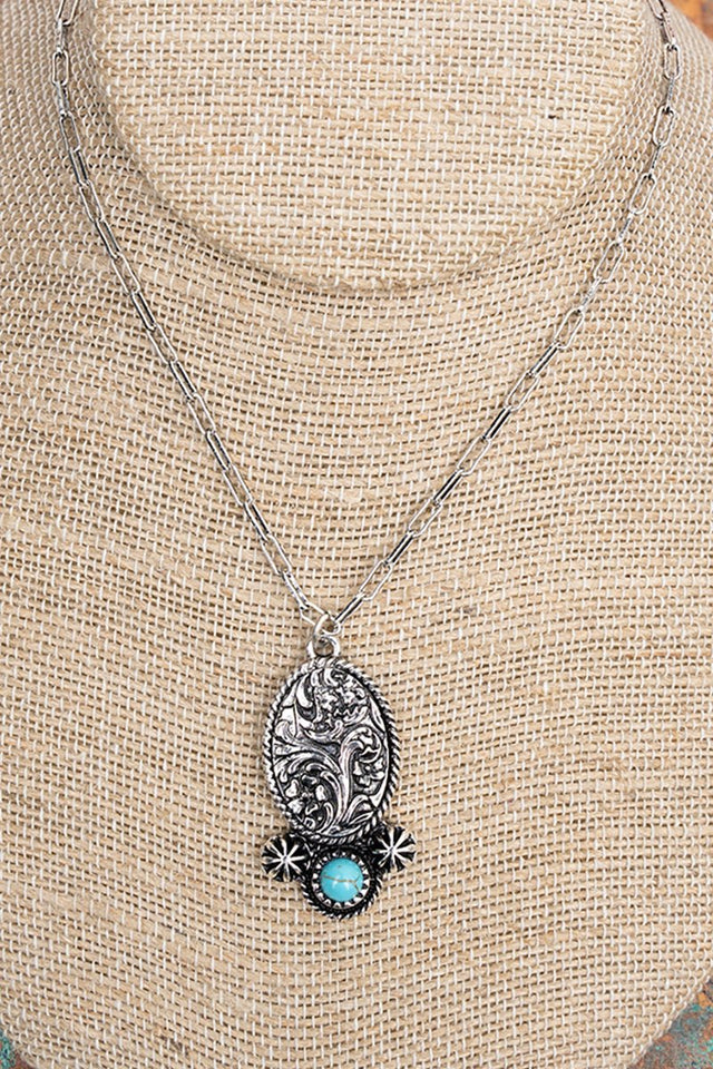 TIPI Laredo Lily Turquoise & Silvertone Necklace - Wholesale Accessory Market