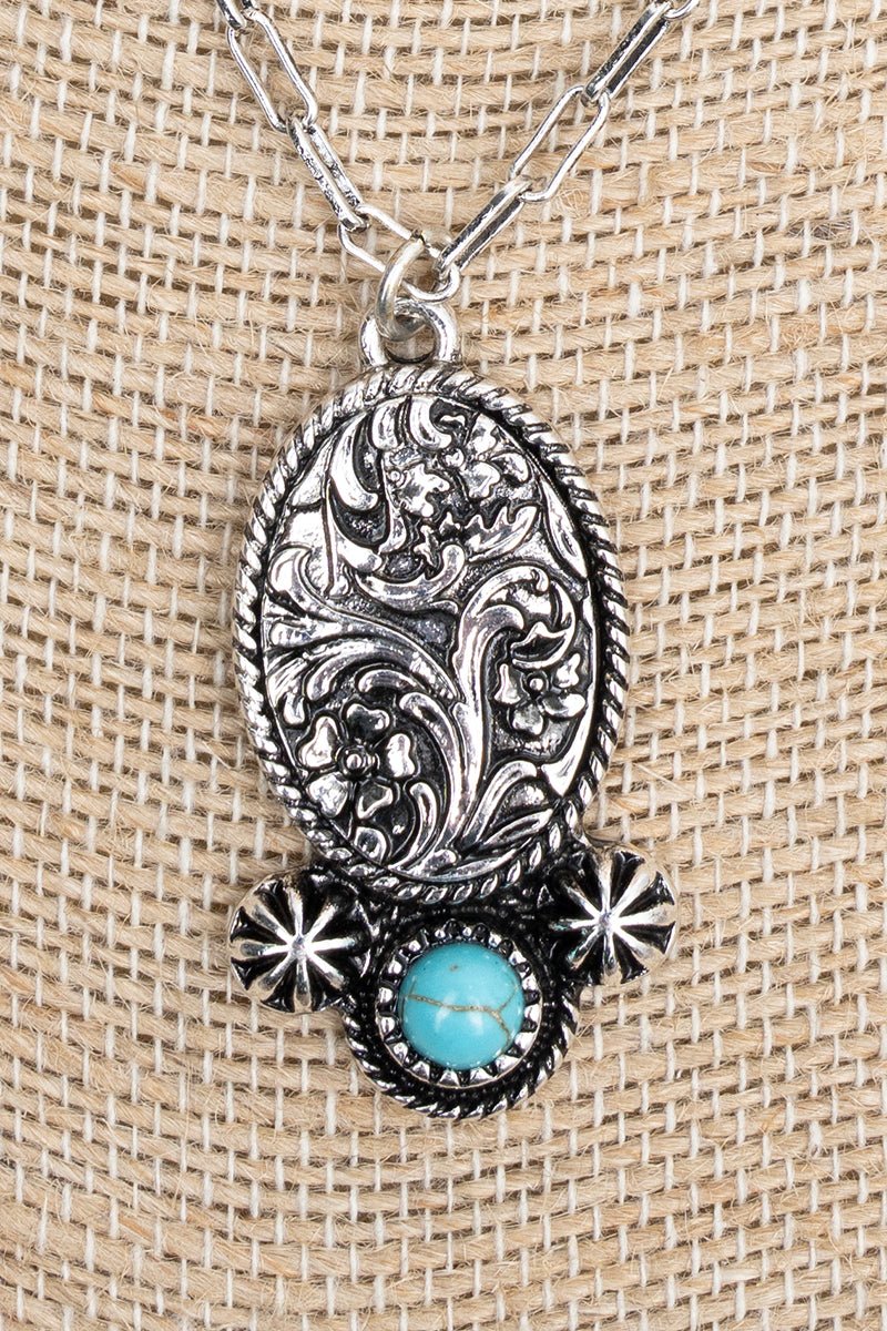 TIPI Laredo Lily Turquoise & Silvertone Necklace - Wholesale Accessory Market
