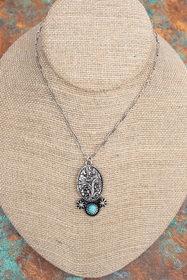 TIPI Laredo Lily Turquoise & Silvertone Necklace - Wholesale Accessory Market