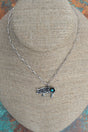TIPI Turquoise Barnyard Blossom Pig Silvertone Necklace - Wholesale Accessory Market
