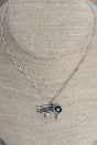 TIPI Turquoise Barnyard Blossom Pig Silvertone Necklace - Wholesale Accessory Market