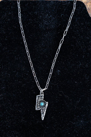 TIPI Turquoise Bolt Blossom Silvertone Necklace - Wholesale Accessory Market