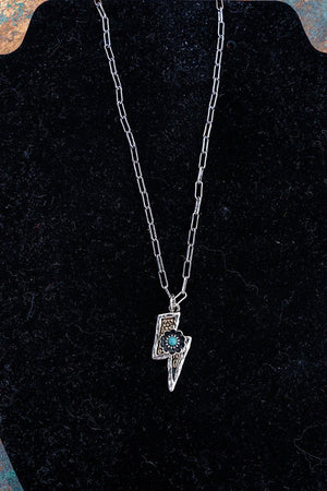 TIPI Turquoise Bolt Blossom Two-Tone Necklace - Wholesale Accessory Market