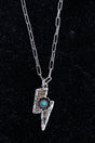 TIPI Turquoise Bolt Blossom Two-Tone Necklace - Wholesale Accessory Market