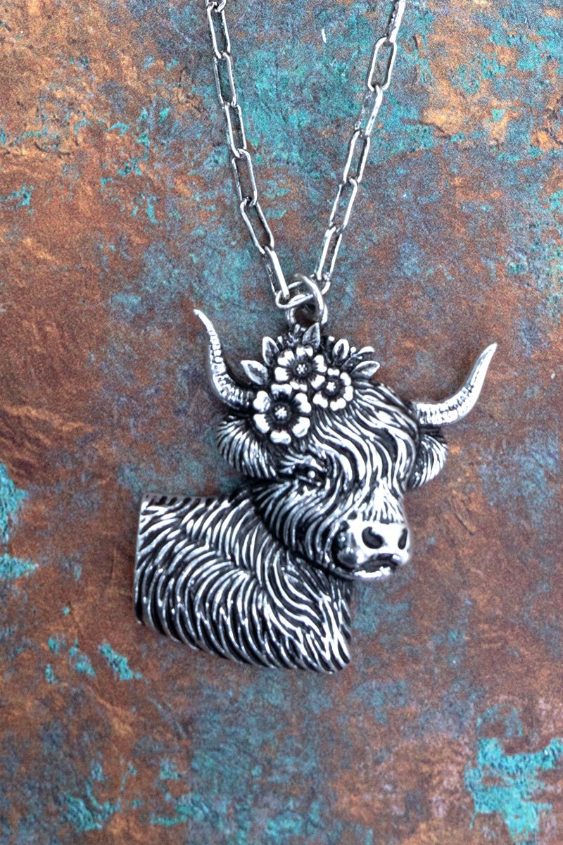 TIPI Petals & Prairie Silvertone Buffalo Necklace - Wholesale Accessory Market