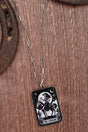 TIPI The Skeleton Cowgirl Card Silvertone Necklace - Wholesale Accessory Market