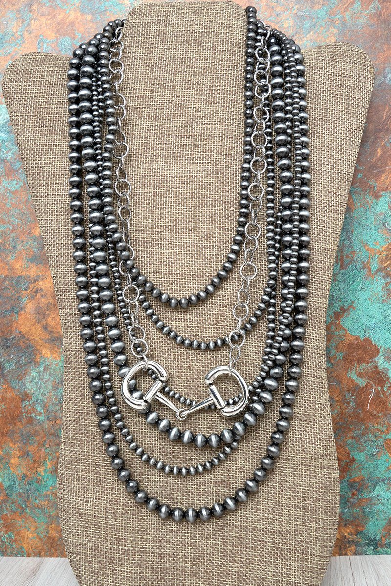 TIPI Ranch Refinement Silver Pearl Layered Necklace - Wholesale Accessory Market