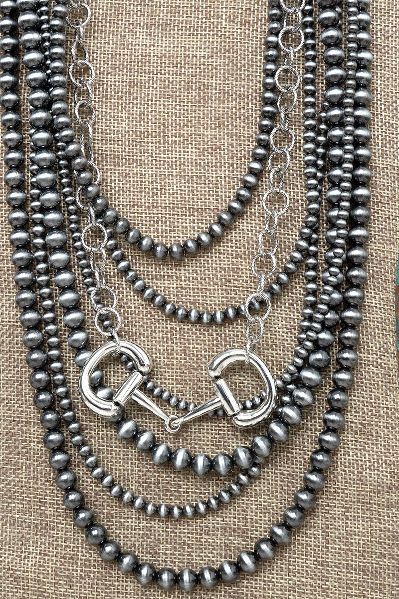TIPI Ranch Refinement Silver Pearl Layered Necklace - Wholesale Accessory Market
