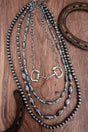 TIPI The Ranch Club Turquoise and Silver Pearl Layered Necklace - Wholesale Accessory Market