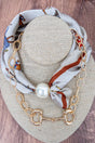 TIPI Saddle Society Taupe & Goldtone Double Scarf Necklace Set - Wholesale Accessory Market