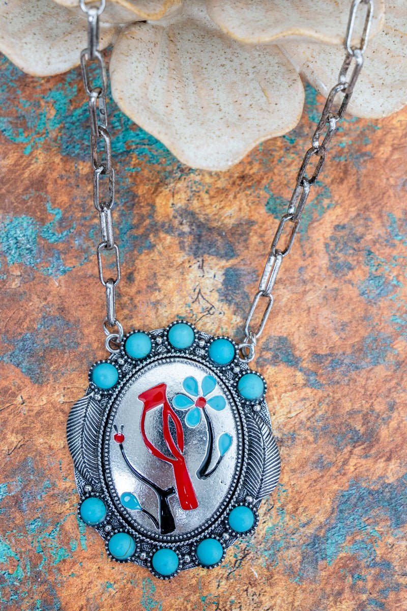 TIPI Bloom & Feathers Silvertone Necklace - Wholesale Accessory Market