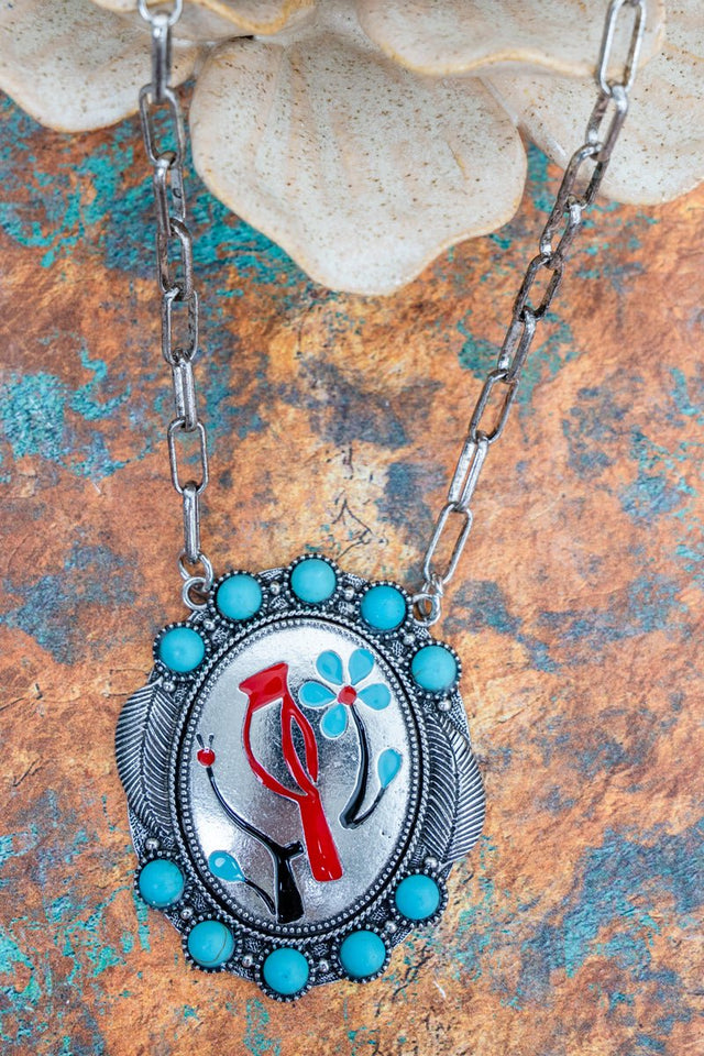 TIPI Bloom & Feathers Silvertone Necklace - Wholesale Accessory Market