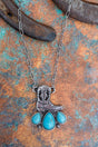 TIPI Turquoise Weatherford Boot Silvertone Necklace - Wholesale Accessory Market