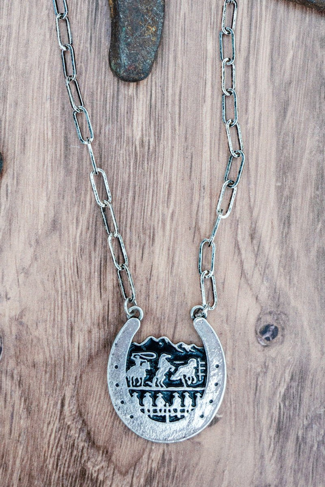 TIPI Cowboy Crossing Silvertone Necklace - Wholesale Accessory Market