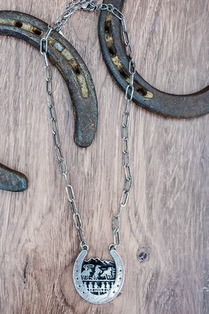 TIPI Cowboy Crossing Silvertone Necklace - Wholesale Accessory Market