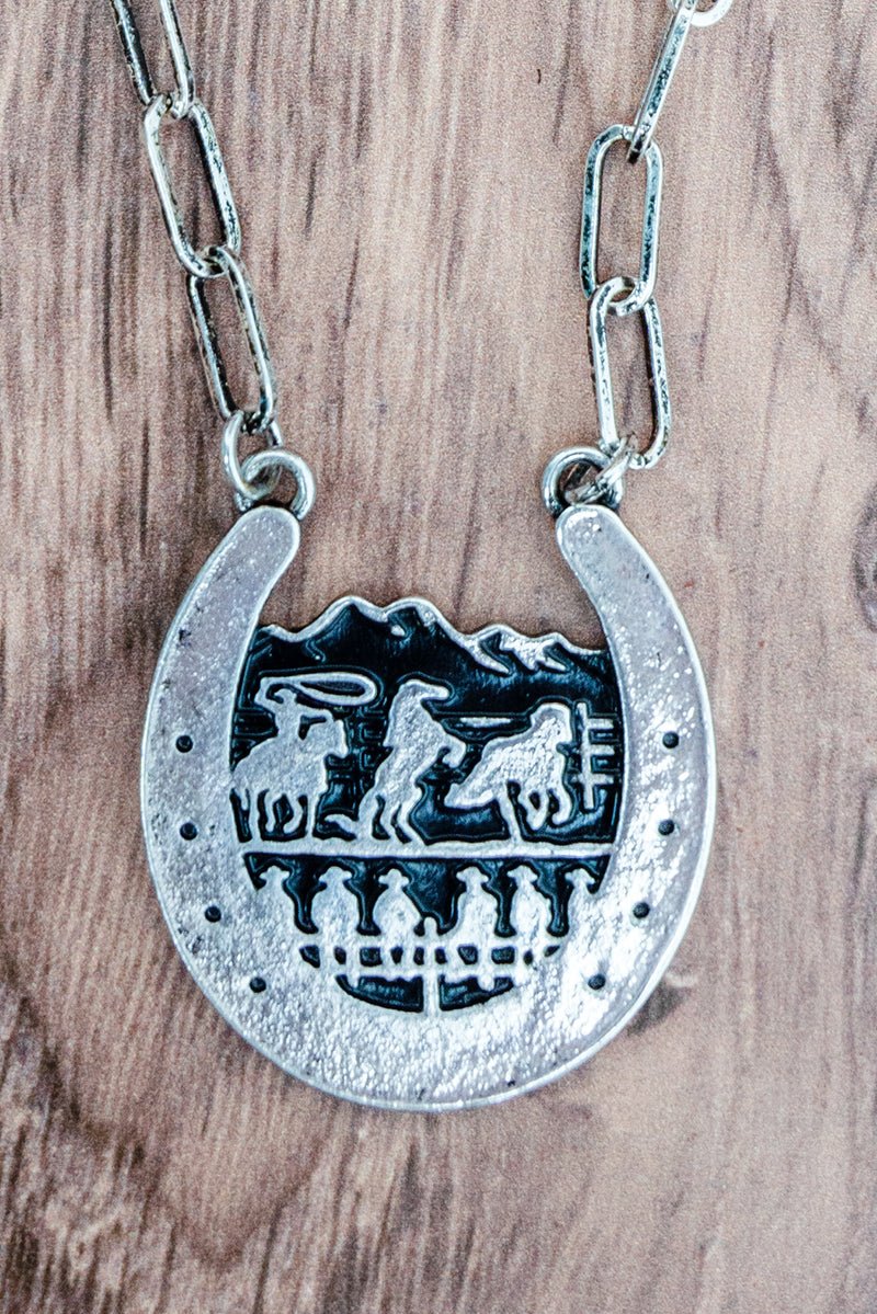 TIPI Cowboy Crossing Silvertone Necklace - Wholesale Accessory Market