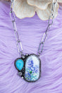 TIPI Blooming Prairie Turquoise & Silvertone Necklace - Wholesale Accessory Market