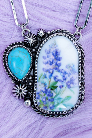TIPI Blooming Prairie Turquoise & Silvertone Necklace - Wholesale Accessory Market