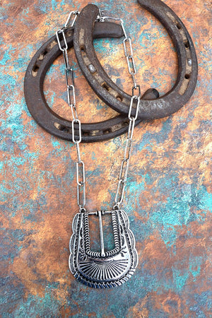 TIPI Horse Creek Falls Buckle Silvertone Necklace - Wholesale Accessory Market