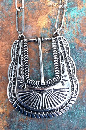 TIPI Horse Creek Falls Buckle Silvertone Necklace - Wholesale Accessory Market