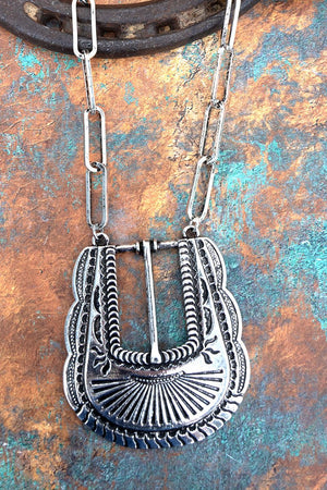 TIPI Horse Creek Falls Buckle Silvertone Necklace - Wholesale Accessory Market