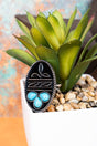 TIPI Western Detail Turquoise Silvertonel Oval Cuff Ring - Wholesale Accessory Market