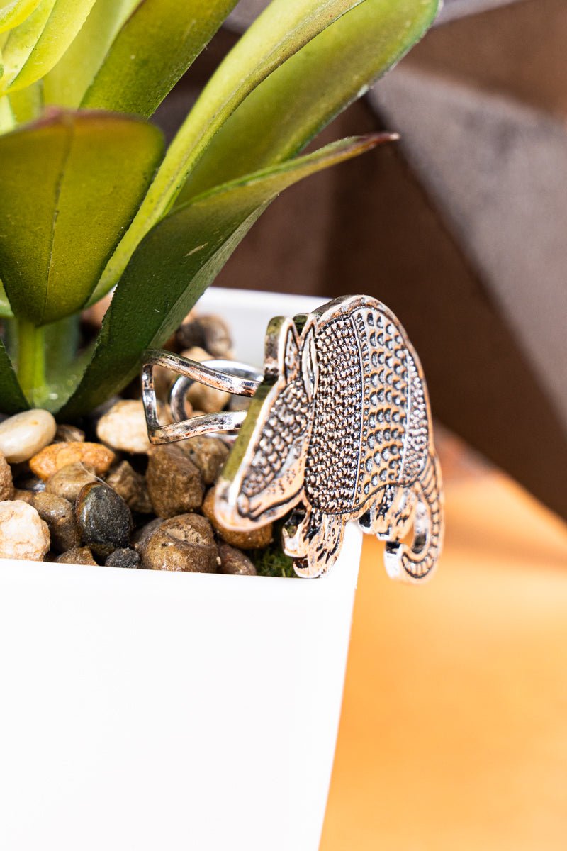 TIPI Armadillo Silvertone Cuff Ring - Wholesale Accessory Market