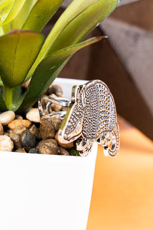 TIPI Armadillo Silvertone Cuff Ring - Wholesale Accessory Market