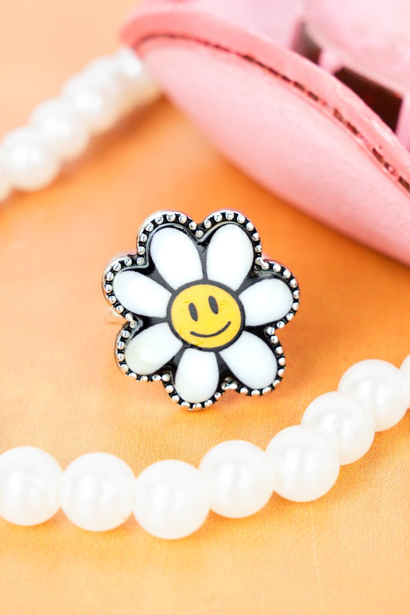 TIPI Daisy Delight Silvertone Cuff Ring - Wholesale Accessory Market
