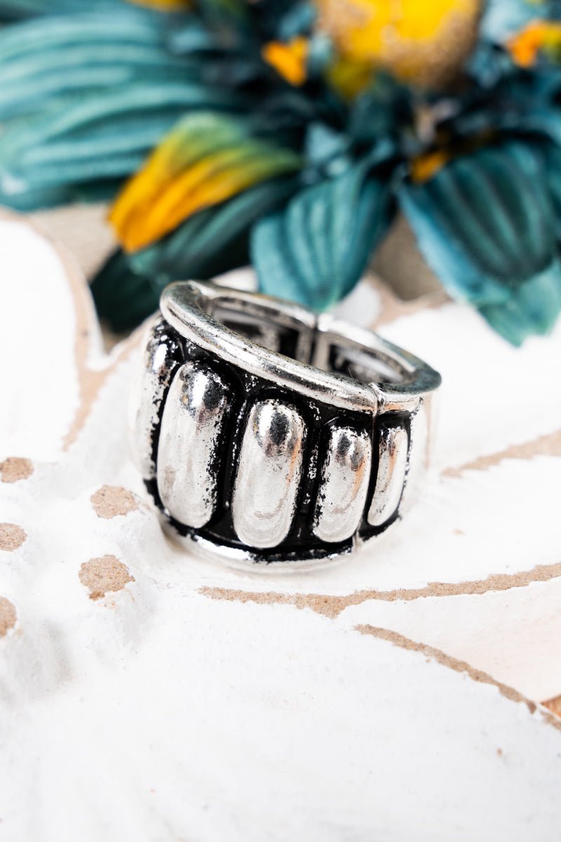 TIPI Starlight Silvertone Stretch Ring - Wholesale Accessory Market
