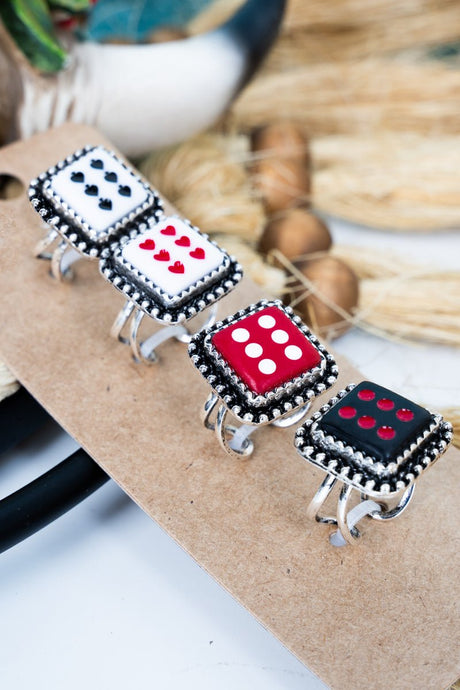 TIPI Fortune's Edge Dice Silvertone Ring 4 Piece Set Ring - Wholesale Accessory Market