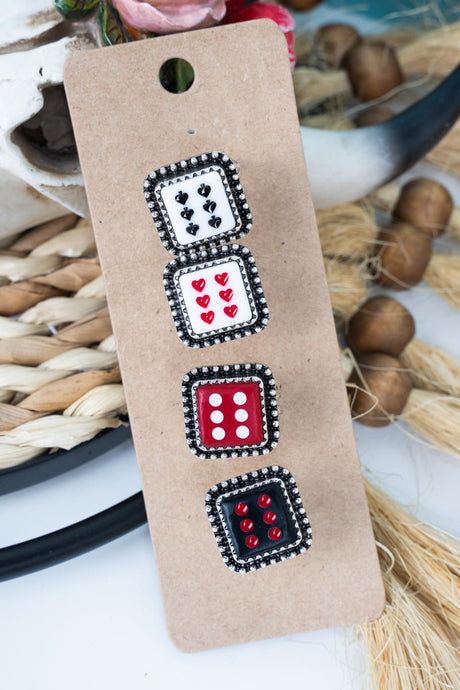 TIPI Fortune's Edge Dice Silvertone Ring 4 Piece Set Ring - Wholesale Accessory Market