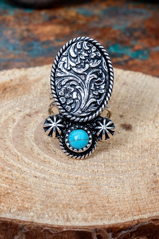 TIPI Laredo Lily Turquoise & Silvertone Ring - Wholesale Accessory Market