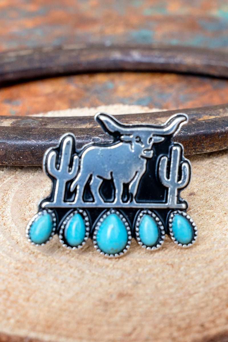 TIPI Turquoise Texas Trail Silvertone Ring - Wholesale Accessory Market