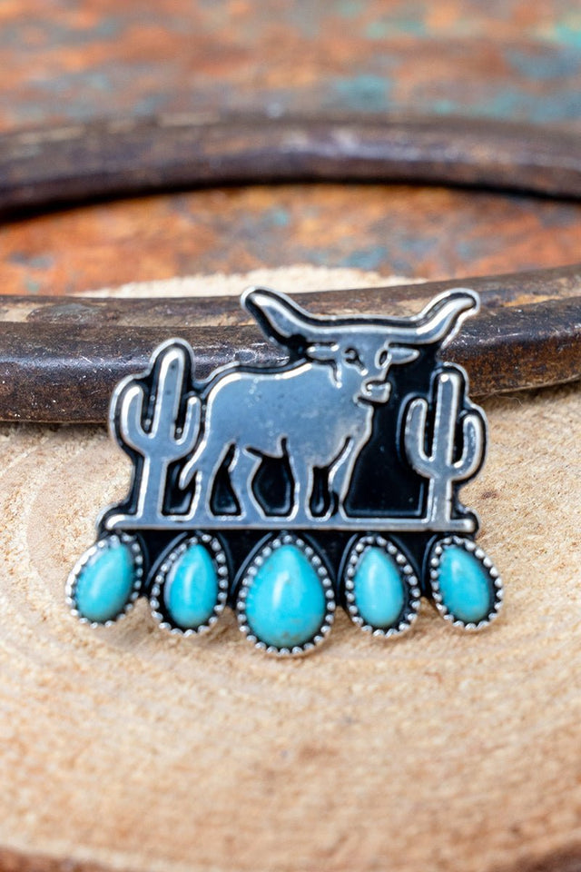TIPI Turquoise Texas Trail Silvertone Ring - Wholesale Accessory Market