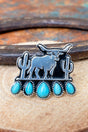 TIPI Turquoise Texas Trail Silvertone Ring - Wholesale Accessory Market