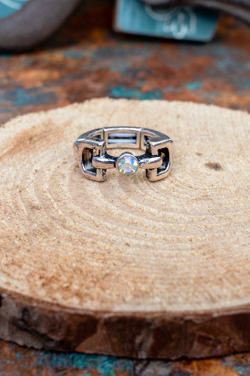 TIPI Iridescent Bit & Bridle Silvertone Ring - Wholesale Accessory Market