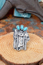 TIPI Turquoise Back In The Saddle Silvertone Ring - Wholesale Accessory Market