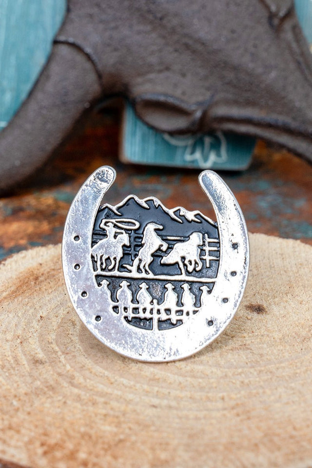 TIPI Cowboy Crossing Silvertone Horseshoe Ring - Wholesale Accessory Market