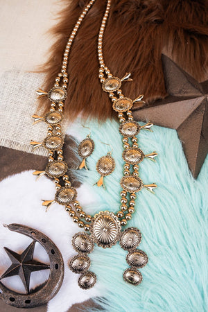 TIPI San Sebastian Squash Blossom Goldtone Necklace - Wholesale Accessory Market