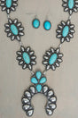 TIPI Turquoise Stonebrook Silvertone Necklace and Earring Set - Wholesale Accessory Market