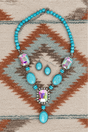 TIPI Turquoise & Iridescent Moonhaven Necklace and Earring Set - Wholesale Accessory Market