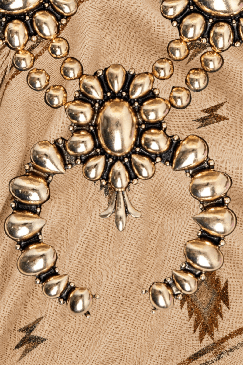 TIPI Steelridge Squash Blossom Goldtone Necklace and Earring Set - Wholesale Accessory Market