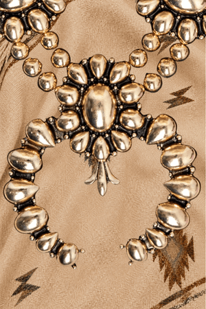 TIPI Steelridge Squash Blossom Goldtone Necklace and Earring Set - Wholesale Accessory Market